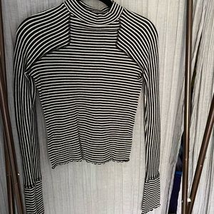 FP Striped Ruffle Blouse